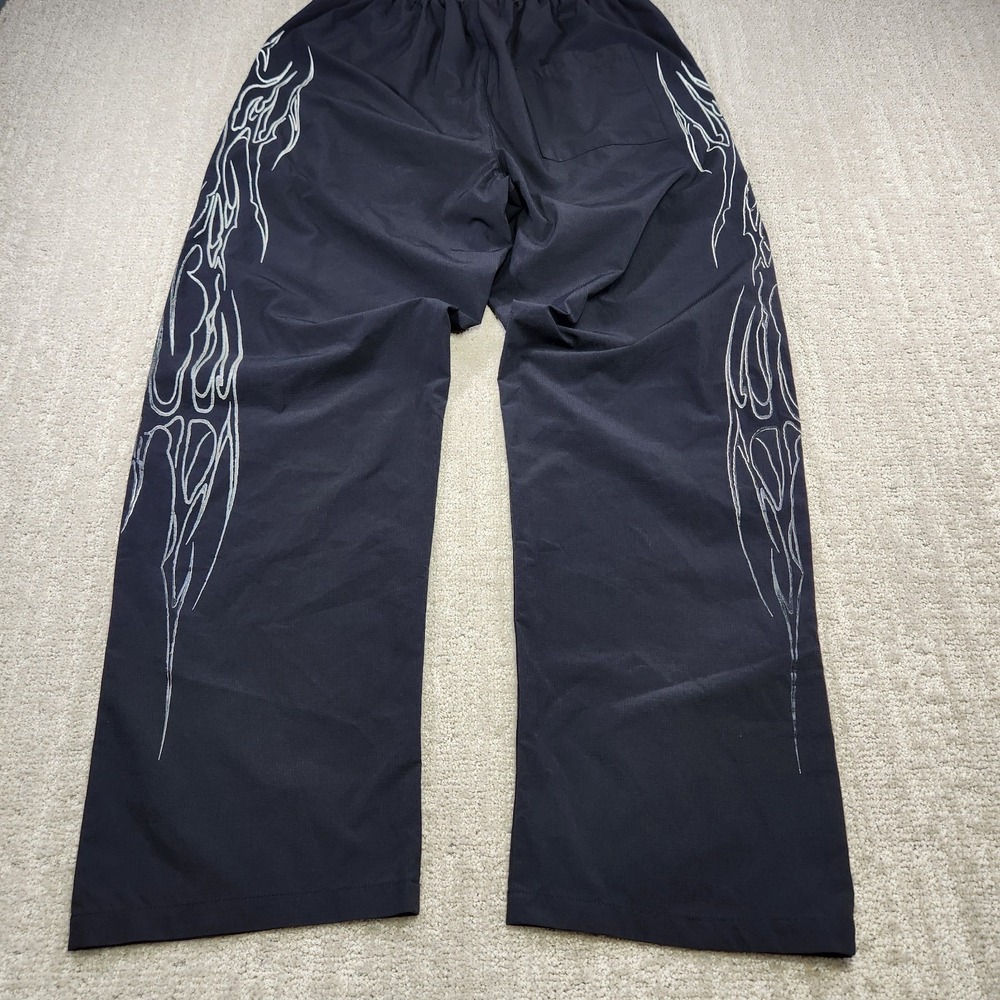 Breathe Divinity Track Pants Men Medium Dark Shadow Tribal Uncuffed Nylon Woven - Picture 10 of 12